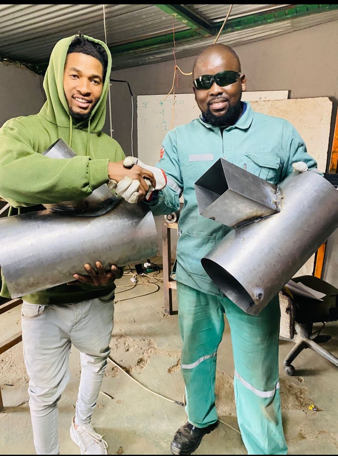 Trainee working with metalwork at Mashamaite Preparation Centre
